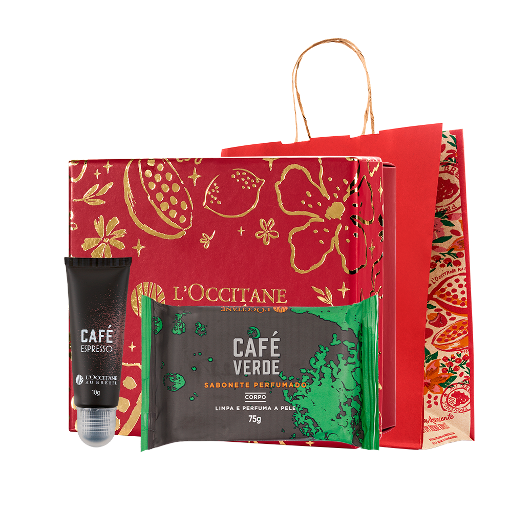 Presente com Sabonete e Fragrância em Gel Café Verde